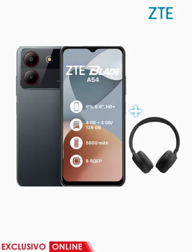 Combo de Celular Blade A54 Gris | ZTE + Audífono Tune 520BT | JBL