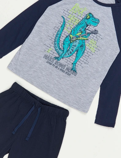 Pijama Buzo + Pantalón Dinosaurio