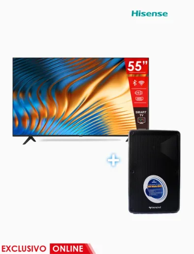 Combo Televisor Led 55" FHD | Hisense + Caja Amplificada 350 Watts | Innova