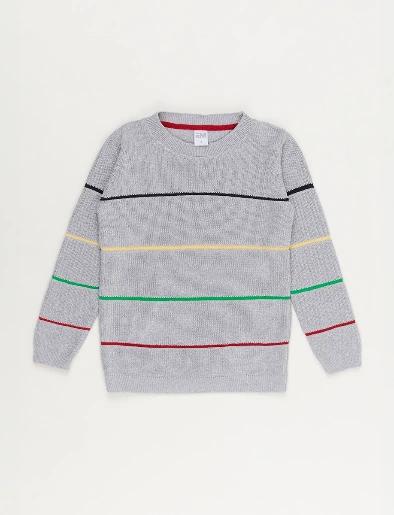 Sweater Líneas Gris