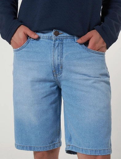 Bermuda Jean Azul Claro