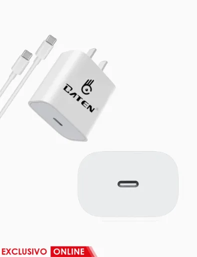 Cargador de Pared Puerto USB C + Cable USB-C Blanco | Baten