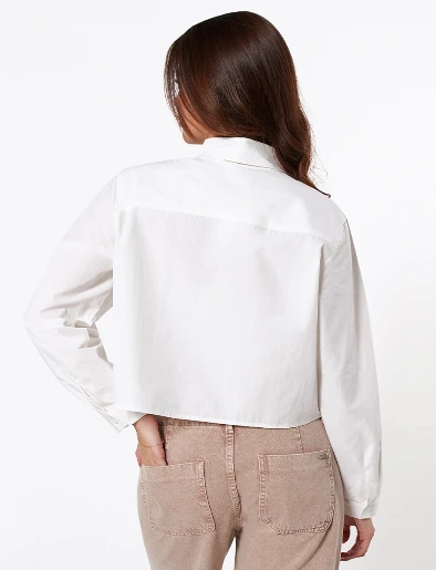 Blusa Camisera Bordado Blanco