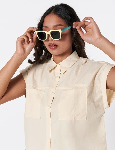 Blusa Camisera Beige