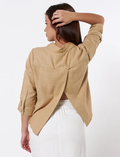 Camisera Llana Camel