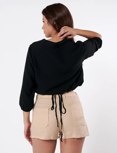 Blusa Camisera Negro