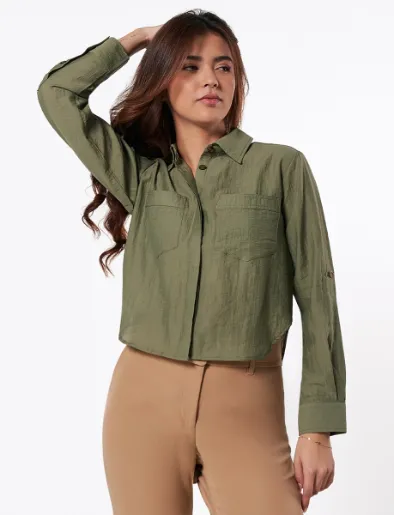 Blusa Manga Larga Unicolor