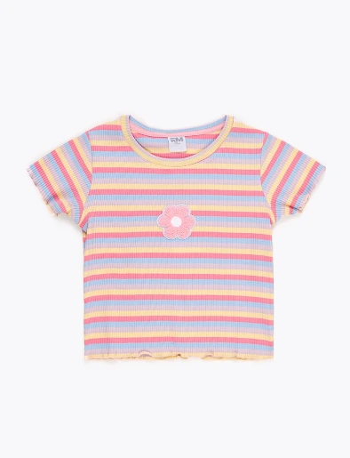Camiseta a Rayas Lila