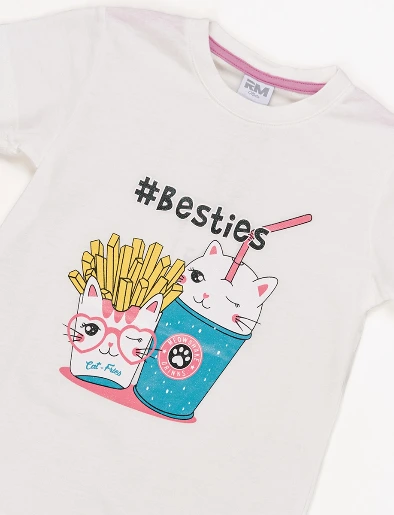 Camiseta Esc Besties Crudo
