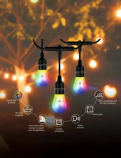 Guirnalda de Luces Inteligentes para Exteriores Wi-Fi | Nexxt