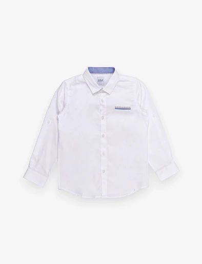 Camisa Esc Llana Blanco