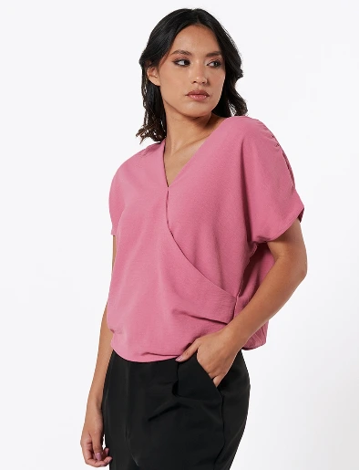Blusa Cruzada Rosado Bajo