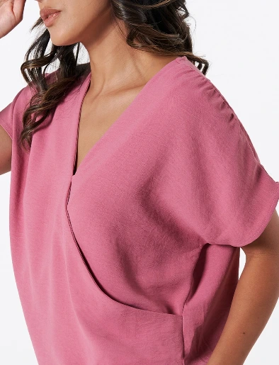 Blusa Cruzada Rosado Bajo