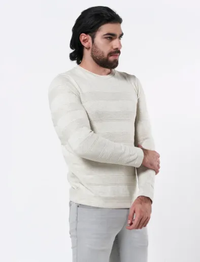 Sweater Bloque de Color Crudo