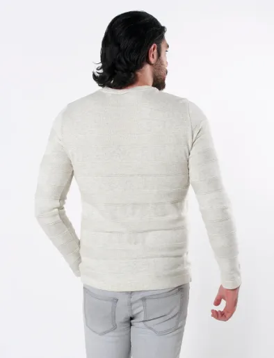 Sweater Bloque de Color Crudo