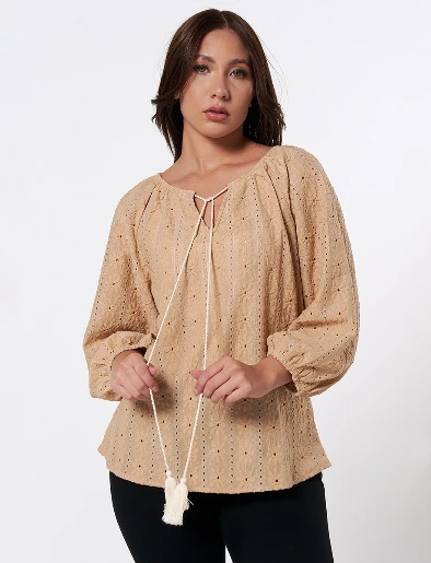 Blusa Ojalillo Café