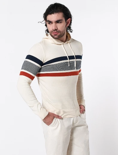 Sweater Capucha Crudo