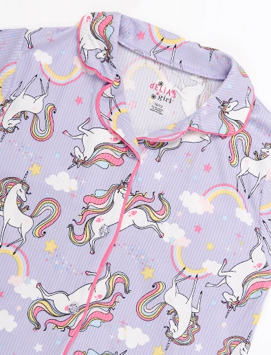Pijama Camiseta + Short Unicornio Lila