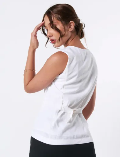 Chaleco Botones Blanco