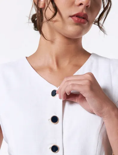 Chaleco Botones Blanco