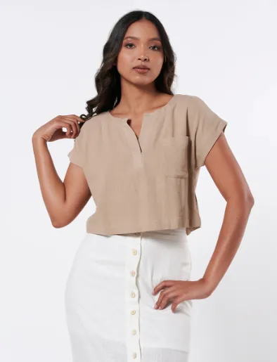 Blusa Taupe Corta