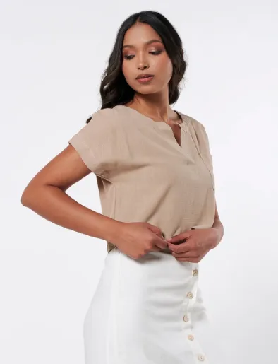 Blusa Taupe Corta