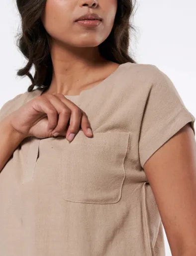 Blusa Taupe Corta