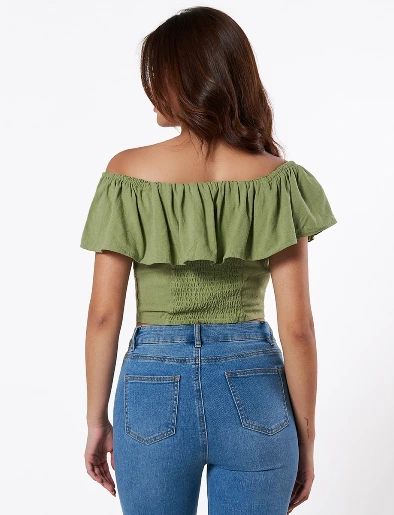 Blusa Campesina Verde Oliva