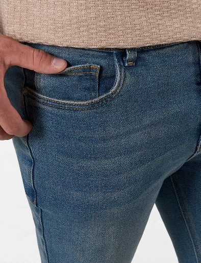 Pantalón Slim Azul Medio
