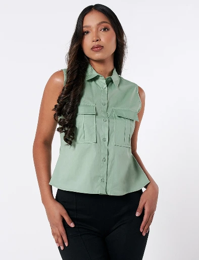 Blusa Botones Verde