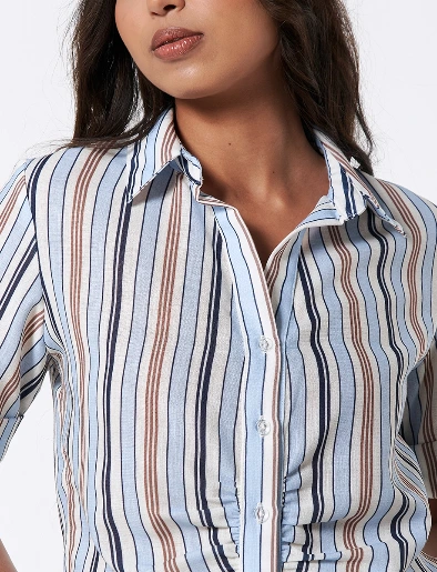 Blusa a Rayas Celeste