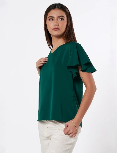 Blusa con Vuelos Verde