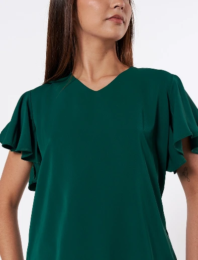 Blusa con Vuelos Verde