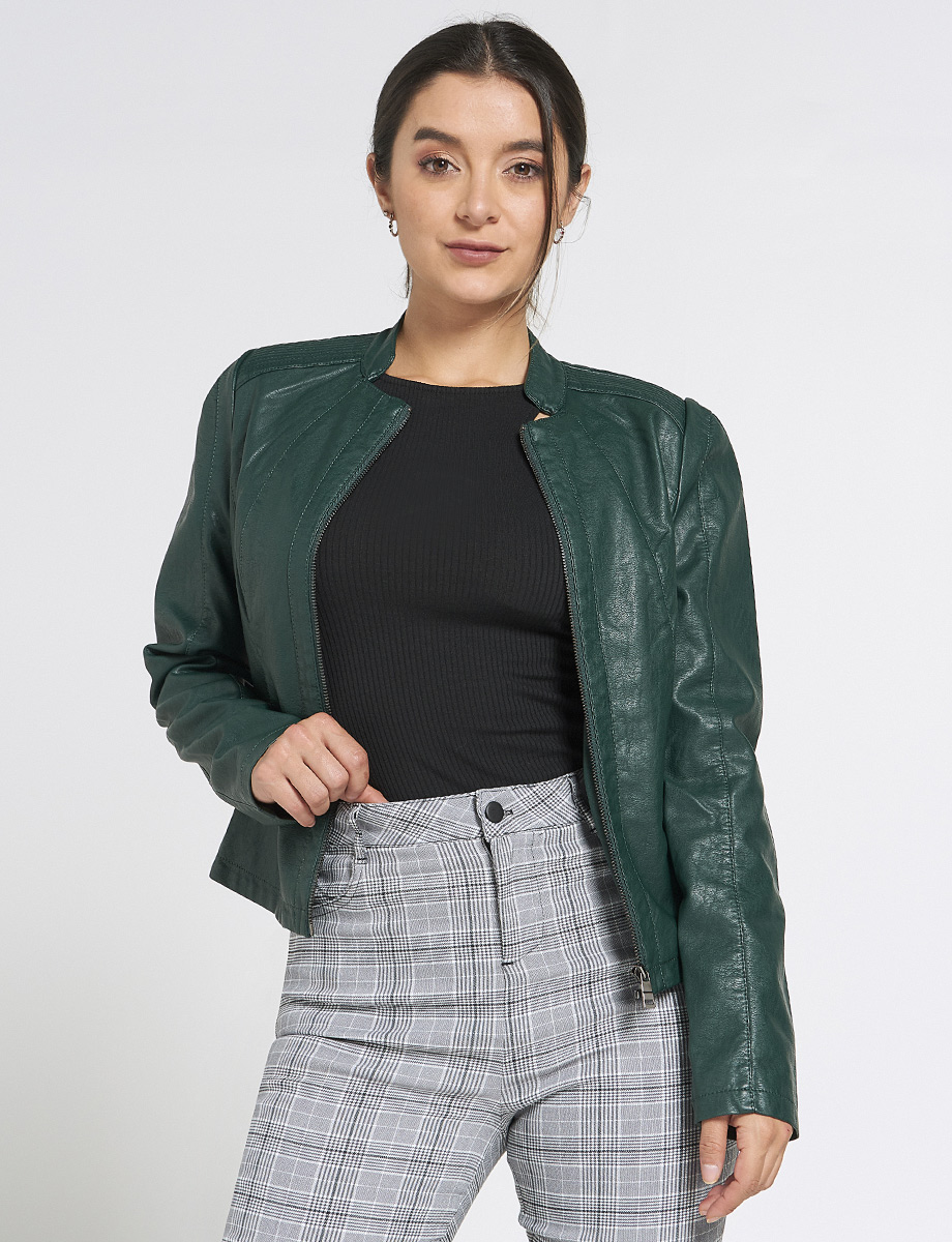 Chaqueta Cuerina Unicolor