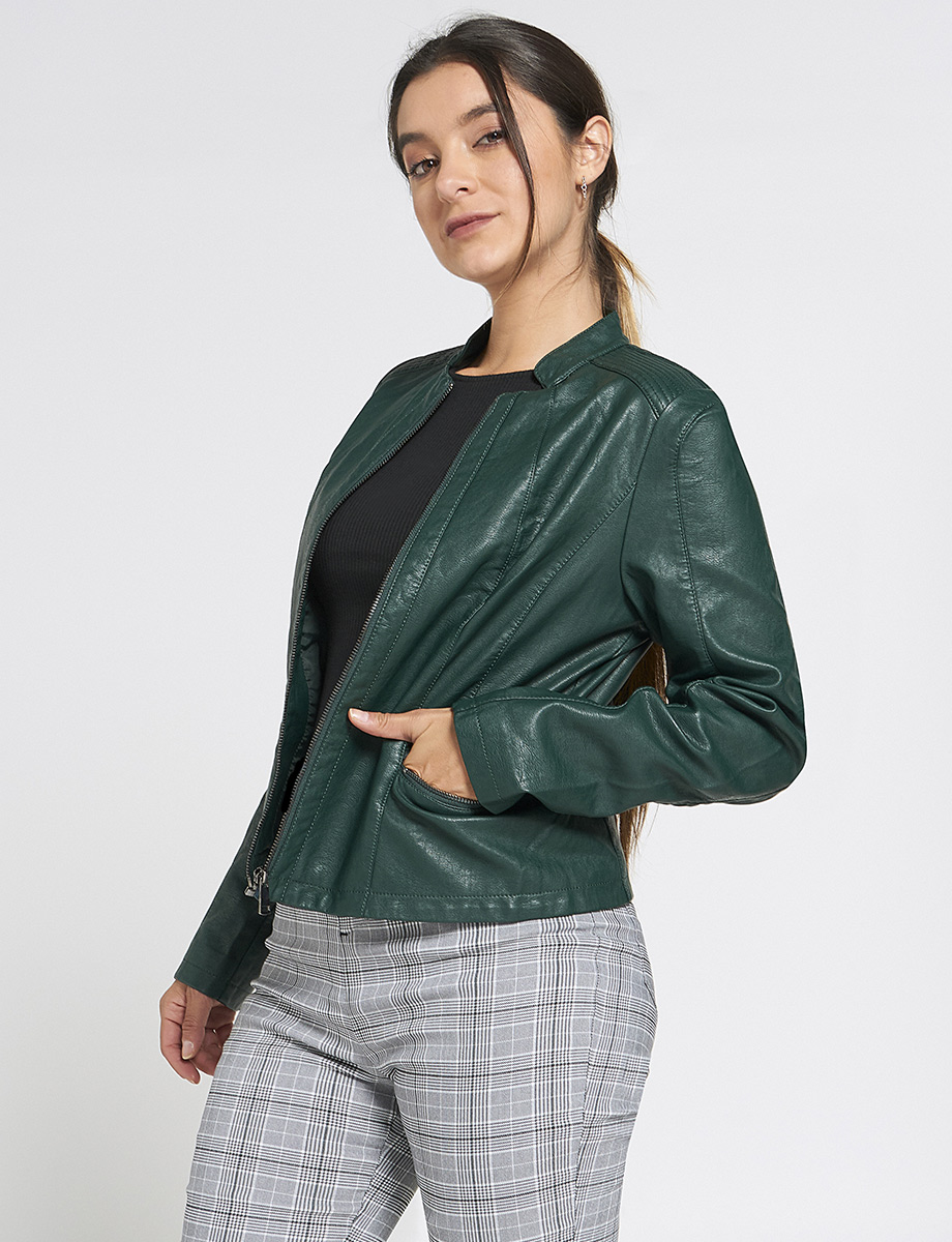 Chaqueta Cuerina Unicolor