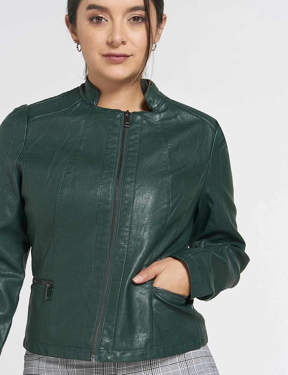 Chaqueta Cuerina Unicolor