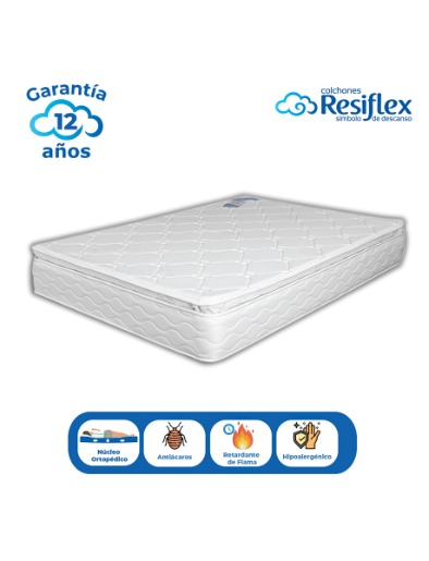 Colchón Superflex Antiácaro 1 ½ plazas Pillow Top | Resiflex