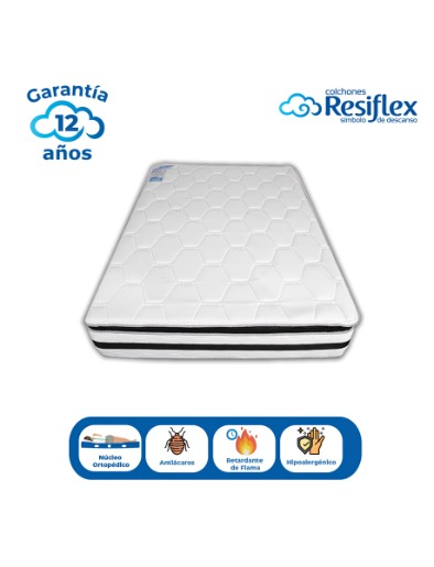 Colchón Superflex Antiácaro 3 plazas Memory Black & White 3D | Resiflex